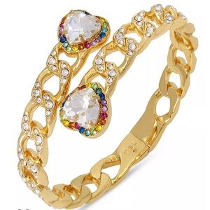 New KURT GEIGER LONDON
Rainbow Crystal Heart  Chain Bypass Bangle Bracelet
